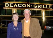 Bill and Joyce Cummings in front of Beacon Grille