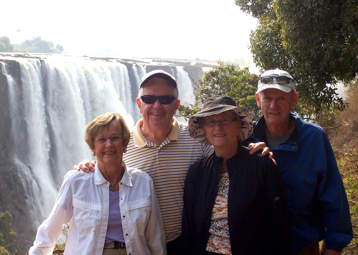 Group in front of Victoria Falls